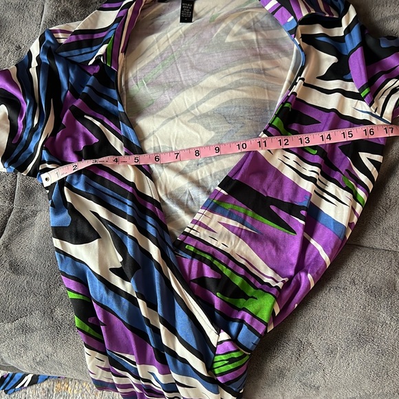 Diane Von Furstenberg for Neiman Marcus. Justin Wrap Dress 3/4 length sleeves 10 - Picture 15 of 16